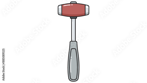 Neurological reflex hammer illustration for clinical examination, diagnostic neurology training and medical education materials