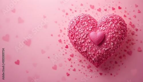 Light pink Valentine’s background with heart elements, creating a soft, romantic, and loving atmosphere