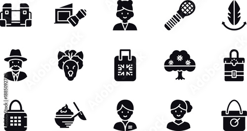 Mixed lifestyle and professional character icons vector illustration