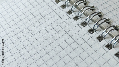 Konstfotografi Professional spiral bound notebook with white grid paper and silver wire binding