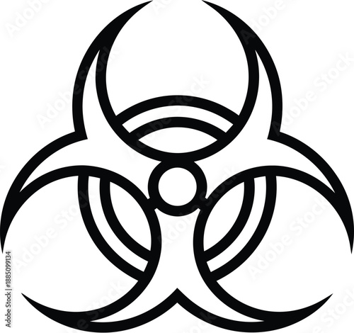 Biohazard symbol, danger warning sign for biological risk, health hazard