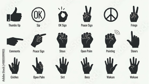 Collection of Hand Gestures and Symbols.