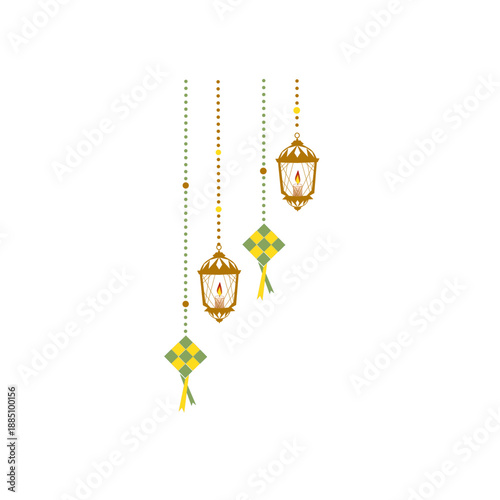 Gold islamic Lantern eid al fitr 