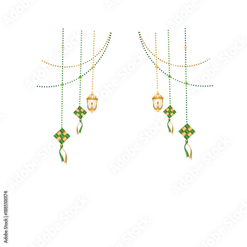 Gold islamic Lantern eid al fitr 