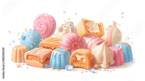 Colorful assorted sweets and treats