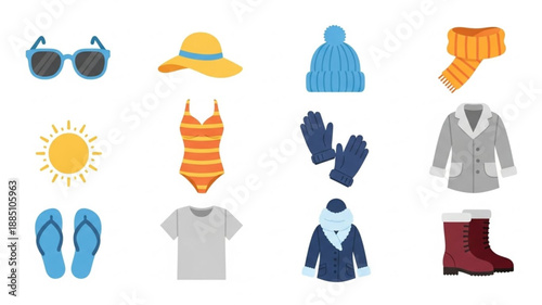 Summer and Winter Clothing and Accessories Collection.