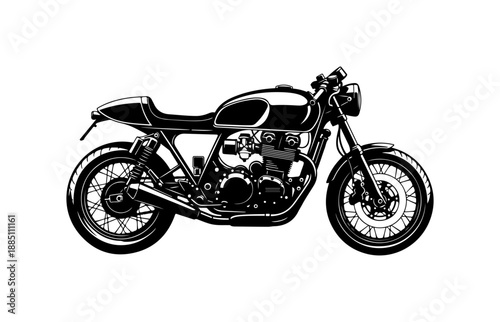 Classic Cafe Racer Motorcycle Illustration
