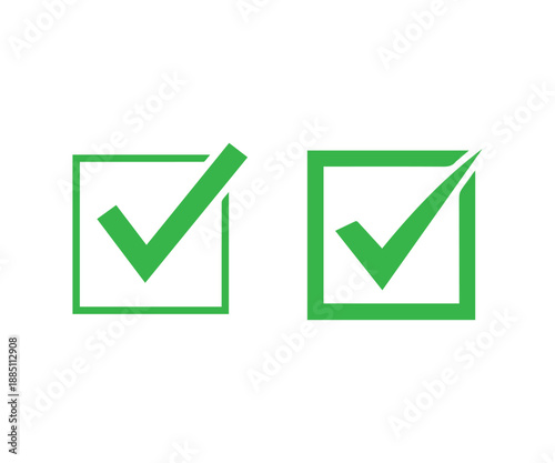 Free Download Green checkmarks inside crisp outlined squares signify successful operation, completion, or positive results isolated clearly on a plain white. - GFXLoad