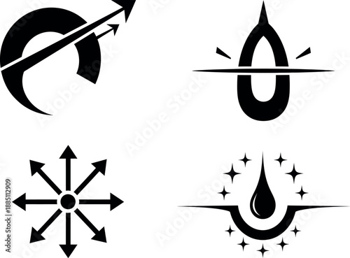 Set of four symbolic icons