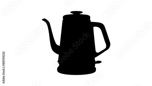 Gooseneck Electric Kettle, black isolated silhouette