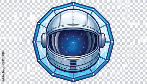 Astronaut Helmet Space Suit Headgear Illustration.