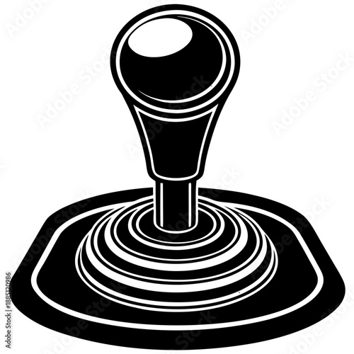 Manual Car Gear Shifter Silhouette Vector Icon Transmission Stick Lever