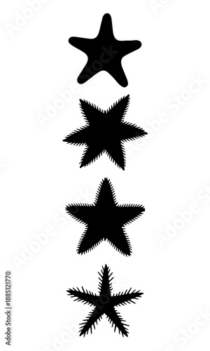 Starfish vector, fish silhouette, sea fish art, starfish vector design, starfish silhouette isolated on white
