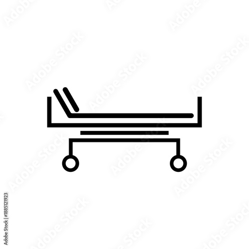 Hospital bed icon isolated on white background