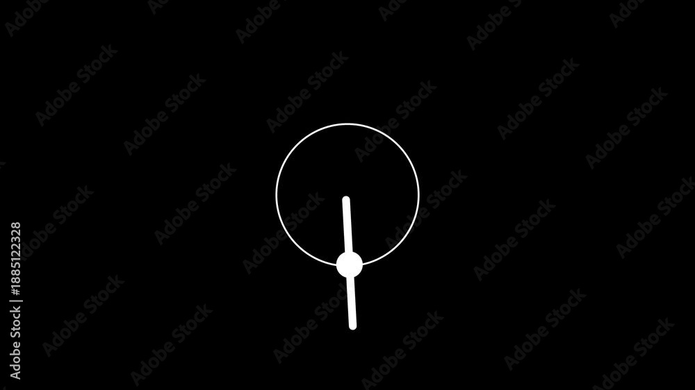 A circular dial contains a single diagonal line passing through its ...