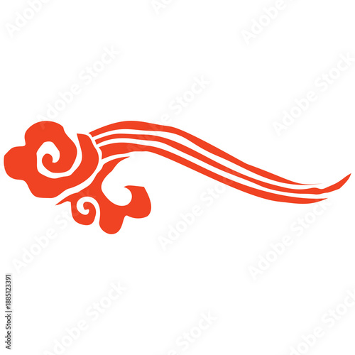 Stylized flowing red cloud design element suggests good fortune and atmospheric movement Free Download Stylized flowing red cloud design element suggests good fortune and atmospheric movement - GFXLoad