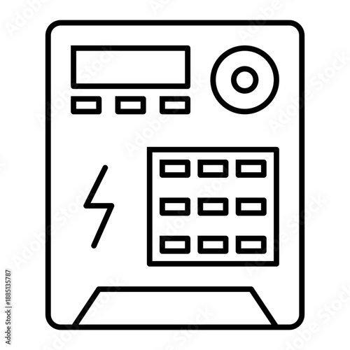 smart meter line icon with editable stroke