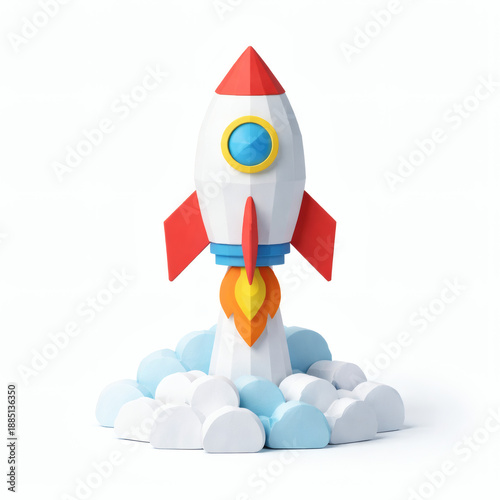 Rocket Launch: A stylized r...