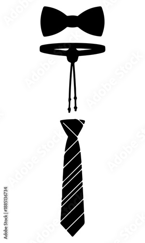 Necktie silhouette illustration, tie vector art, necktie vector, tie art design