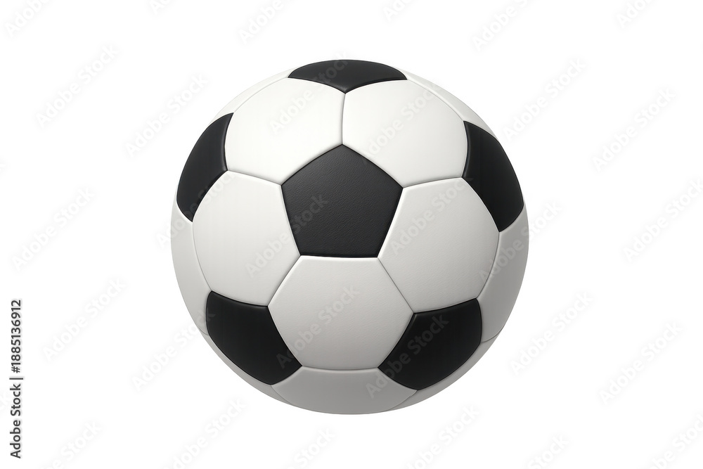 Fototapeta premium Soccer ball classic black white pattern transparent background
