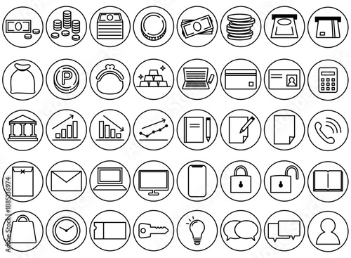 金融関係のアイコン集	