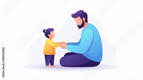 A father and child holding hands, showing love and connection