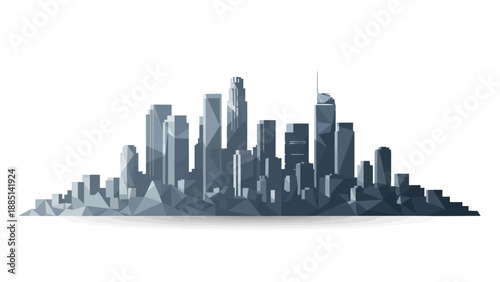 Modern Cityscape Geometric Low Poly Illustration