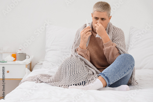 Sick mature woman with nasa...