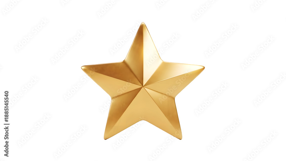 Fototapeta premium Golden star shape isolated on transparent background png image