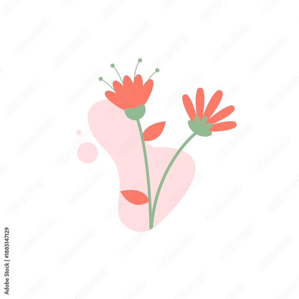 Obraz premium Vintage Botanical Flower Graphic