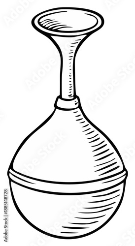 Hand drawn medical bulb syringe for healthcare and hygiene illustration