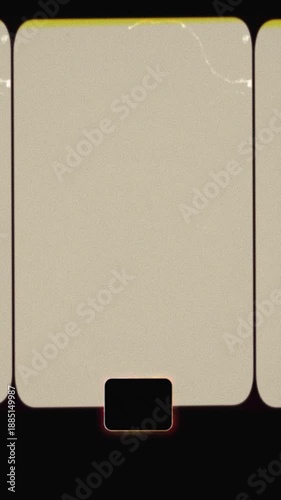 Vertical Super 8 Style Film Overlay with Grainy Celluloid Texture and Frame Borders with Retro Grain, Dust and Mechanical Frame Jitter