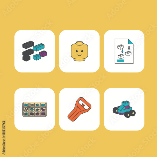 Creative Building Block Toys and Educational Construction Set with Bricks Figurine Head Instructions and Storage Box for Early Childhood Development