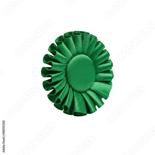 Green Ribbon Rosette on Transparent Background