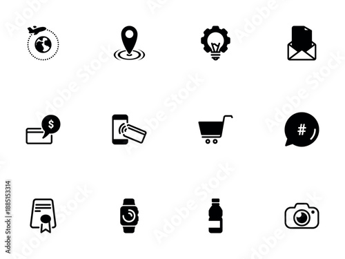 Set of Universal Business and Lifestyle Vector Icons