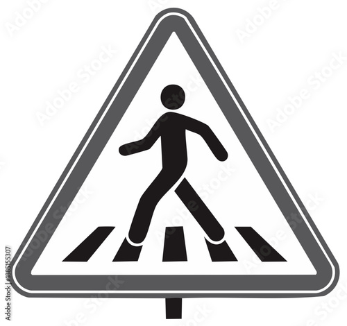 Pedestrian crossing sign symbol icon illustration graphic