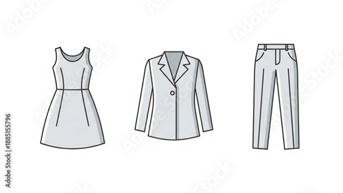 Simple Line Art Fashion Outfits For Women.