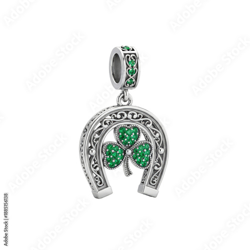 Horseshoe Shamrock Irish pendant jewelry