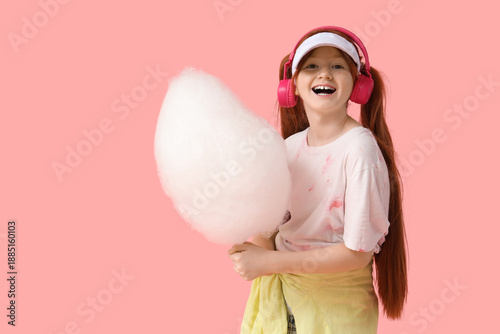 Teen girl with cotton candy...