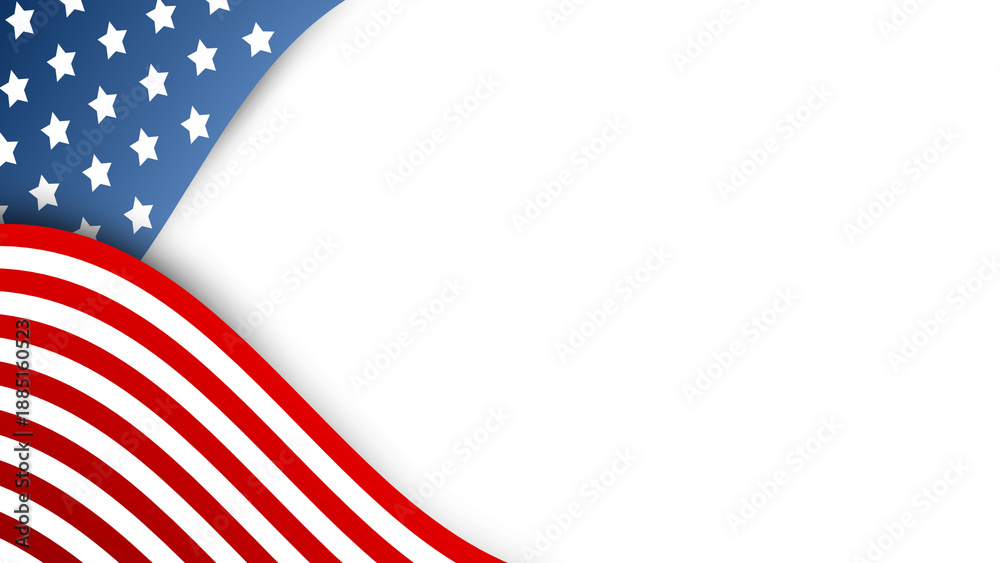 Obraz premium Waving flag design with red and white stripes on a blue background featuring white stars