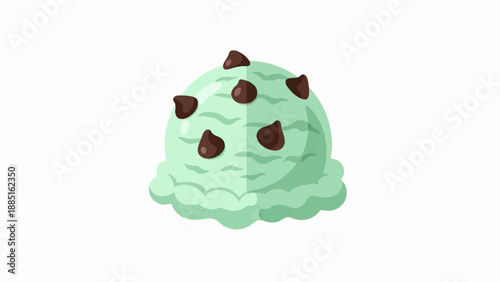 A refreshing scoop of mint chocolate chip ice cream