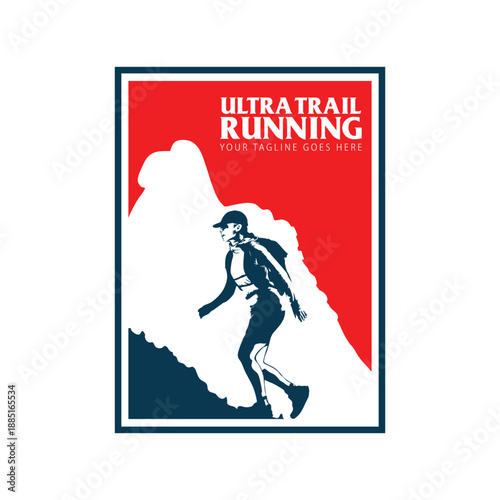 ultra trail run logo vector image