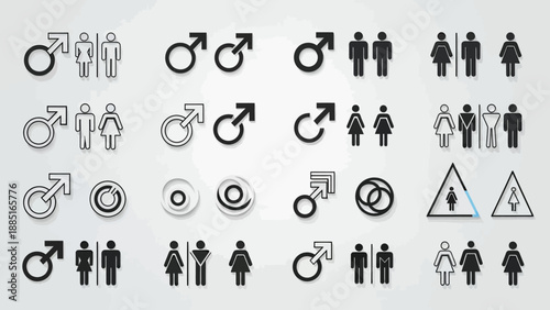 Male and Female Restroom Signs Collection.