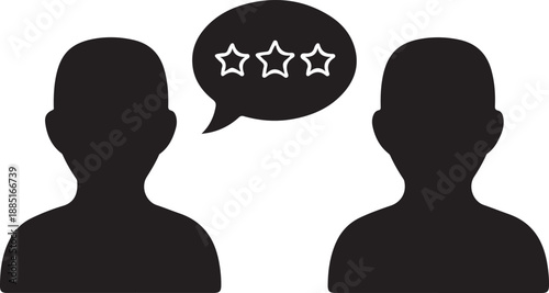 Review single icon vector graphic for ratings and feedback
