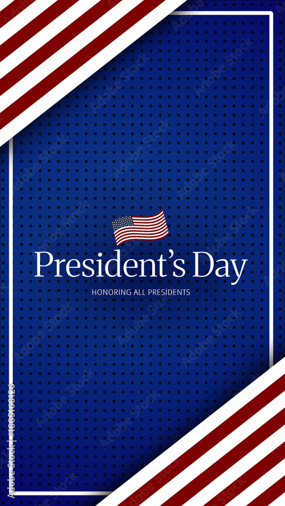 Naklejka premium Celebrating Presidents Day with a design featuring the American flag in blue and red colors