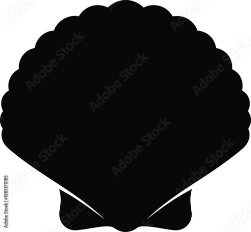 Elegant Black Seashell Silhouette Design