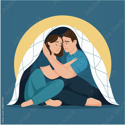 vector illustration of a girl and boy