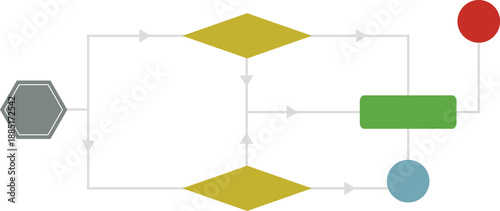 Empty decision process infographic template