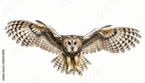 Fotografie Majestic Long-eared Owl in Powerful Flight