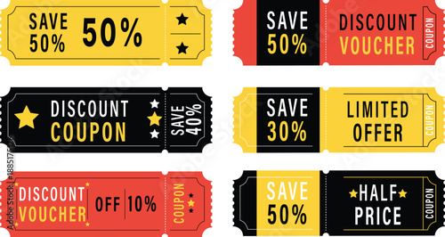 Set of  collection Sale tags and coupons